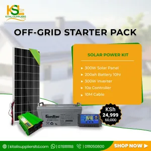 300W Solar Panel Kit with 200Ah Battery, 300W Inverter & 10A Controller