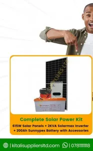 615W Solar Panel + 2kVA Hybrid Inverter + 200Ah Sunnypex Battery Kit | Kenya