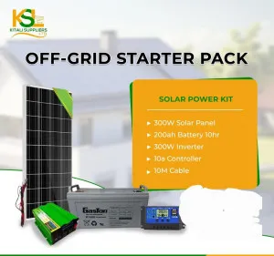300W Solar Panel Kit with 200Ah Battery, 300W Inverter & 10A Controller – Complete Smart Energy Package ⚡🌞