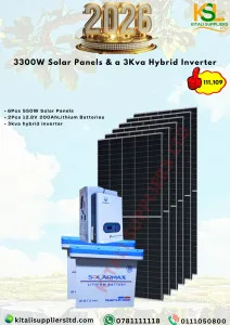 ☀️🔋 3.3kW Premium Solar Power System – 6×550W Panels + 2×200Ah Lithium Batteries + 3kVA Hybrid Inverter ⚡