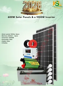 600W Solar System with 200Ah Batteries & 1000W Inverter – kitalisuppliers