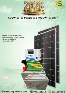 600W Solar Power System Kit – 2×300W Panels, 2×150Ah Batteries, 1000W Inverter & 30A Controller