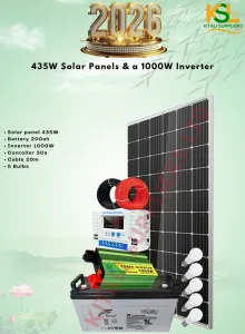 435W Complete Solar Power Kit – 200Ah Deep Cycle Battery, 1000W Inverter & Full Installation Package