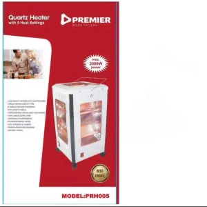 Premier Quartz Heater 🔥 | Model PRH005 | 5 Adjustable Heat Settings 🌡️ | Safe & Efficient Home Heating