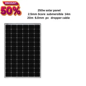 250W Solar Panel Kit with 20m PV Cable & Submersible Pump Cable | Solar Kit Kenya