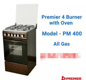 Premier 4-Burner Gas Cooker with Oven – Efficient Kitchen Cooker with Gas Oven