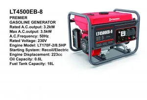 Premier LT4500EB-8 3.5KW Gasoline Generator – Electric Start Petrol Generator 230V