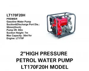 Premier 2 Inch High Pressure Petrol Water Pump – Heavy Duty Gasoline Irrigation & Transfer Pump