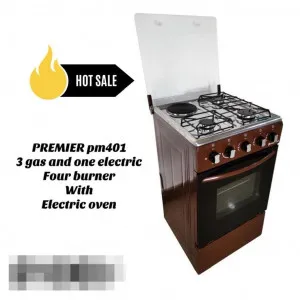 Premier 60×60 Cooker – 3 Gas Burners + 1 Electric Plate with Gas Oven & Grill