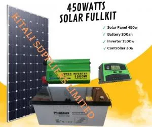 450W Solar Power Kit with 200Ah Battery, 1500W Inverter & 30A Charge Controller for Home & Off-Grid Use