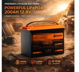 Premier 200Ah 12.8V Lithium Battery – High Capacity Solar & Backup Power