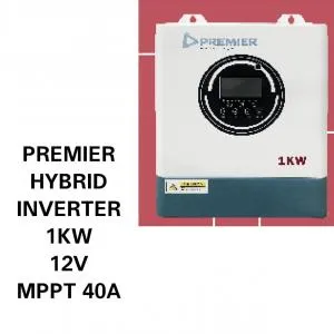 ⚡ Premier Hybrid Inverter 1KW 12V with 40A MPPT Solar Charge Controller | Efficient Solar Backup Solution