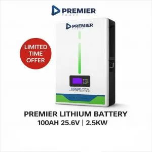🔋 Premier Power Wall-Mounted Lithium Battery | High Capacity LiFePO4 Solar Energy Storage System