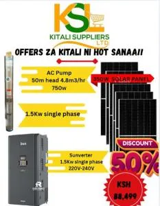 Solar Water Pumping Kit 1.5kW – 350W Panels + AC Pump + Sunverter