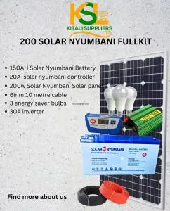 Solar Nyumbani 200W Full Kit 🌞 | 150Ah Battery, Panel & Accessories | kitalisuppliers