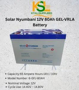 Solar Nyumbani 12V 80Ah Gel Battery 🔋 | Deep Cycle Solar Storage | kitalisuppliers