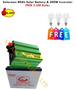 Solarmax 80AH Battery + 300W Inverter Combo