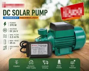 24V 370W DC Booster Pump – 1" Discharge, 2.3m³/h Flow Rate, 25m Head