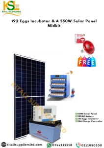 192-Egg Solar Incubator Mid Kit with 550W Panel