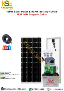 100W Solar Panel & 80Ah Battery Full Kit