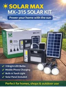 Solarmax MX-315 Solar Kit – Complete Home Lighting System with Panel & 3 LED Bulbs ☀️💡🔋