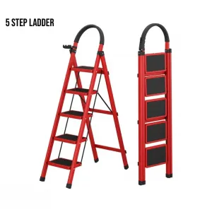 Heavy-Duty 5-Step Foldable Ladder for Home, Office & Warehouse Use