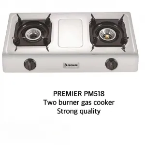 PREMIER PM518 Two Burner Gas Cooker – Durable Strong Quality Double Burner Table Top Stove