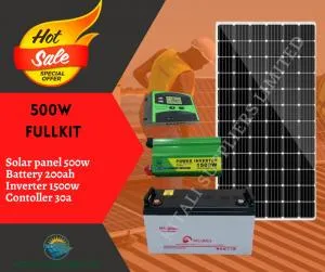 500W Solar Full Kit with 200Ah Solar PEX Gel Battery & 1500W Inverter