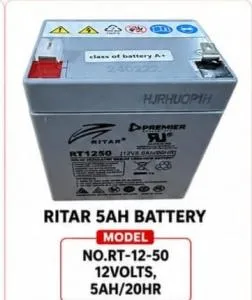 Ritar 12V 5Ah Battery RT12-50 Rechargeable Backup Battery | kitalisuppliers