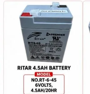 Ritar RT6-45 6V 4.5Ah Rechargeable Sealed Lead Acid Battery – Durable Power Backup Battery