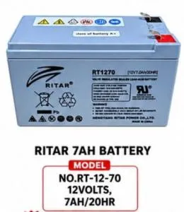 Ritar RT12-70 12V 7Ah Rechargeable Sealed Lead Acid Battery – High Capacity Backup Power Solution