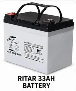 Ritar 33Ah 12V Solar Gel Battery – Deep Cycle Maintenance-Free Power Storage
