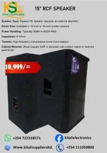 15" RCF Premium Passive PA Speaker System (300W - 600W RMS / 8 Ohms) – Kitali Suppliers