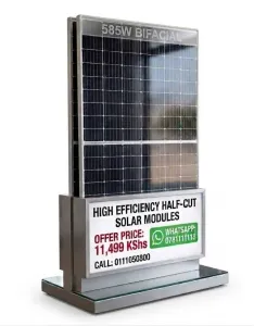 585W Bifacial Monocrystalline Solar Panel – High-Efficiency Half-Cut Dual-Sided Solar Module