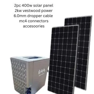 2×400W Solar Power Kit | 2KW Vestwood Inverter with Complete Installation Accessories