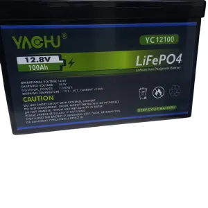 YACHU 12.8V 100Ah LiFePO4 Lithium Iron Phosphate Battery (YC12100) – Deep Cycle High Performance Energy Storage Battery