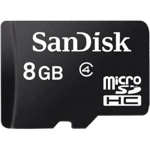 SanDisk 8GB microSDHC Memory Card Class 4 with SD Adapter (SDSDQM-008G-B35A) – Reliable Storage Solution for Phones, Cameras & Devices