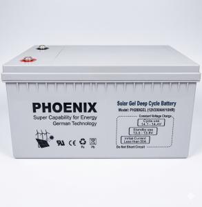 Phoenix 12V 200Ah/10Hr Solar Gel Deep Cycle Battery (PH200GEL) – High Capacity Solar Storage Battery