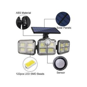 Solar Light Three Rotatable Heads Solar Motion Sensor Flood Lights Outdoor With Remote