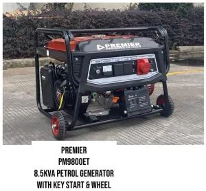 Premier PM9800ET 8.5KVA Petrol Generator with Electric Key Start, Wheels & Handle