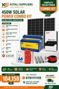 450W Solar Power Combo Kit – 1.5KVA MUST Hybrid Inverter with 2×450W Jinko Panels & 2×200Ah Eastman Batteries