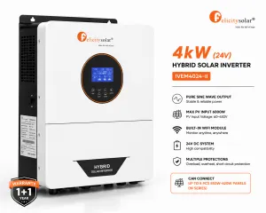 Felicity Solar 4kW 24V Hybrid Pure Sine Wave Solar Inverter IVEM4024-II with Built-in WiFi