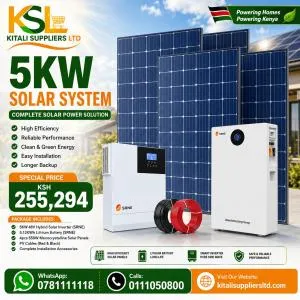 5kW Complete Solar Power System Kit with SRNE Hybrid Inverter & 5.12kWh Lithium Battery