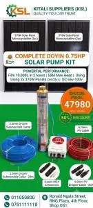 4SDS5 1500W (2HP) Solar Borehole Pump Kit – 168M Head with 4×550W Solar Panels