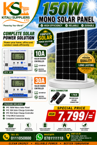150W Solar panel monocrystalline +30A controller+10A controller +MC4 connector pair