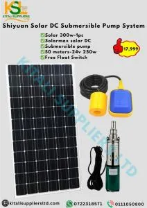Shiyuan 24V 250W Solar DC Submersible Pump System – 50M Head with 300W Solar Panel & Free Float Switch