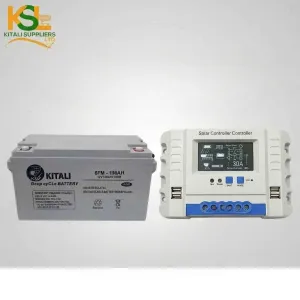 Kitali 100Ah Deep Cycle Battery & FREE 30A Solar Charge Controller Combo Kit – Reliable Solar Backup Power Solution