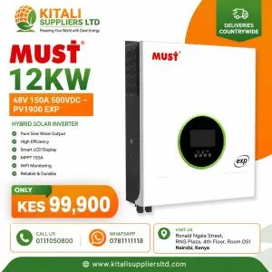 MUST High Frequency 12kW Hybrid Solar Inverter 12KVA 48V 150A MPPT 500VDC Pure Sine Wave