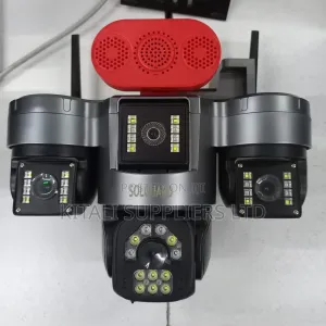 4-Lens 4-Screen Smart PTZ Security Camera with Dual Siren – AI Motion Detection, Color Night Vision & Two-Way Audio
