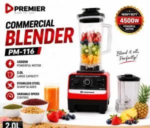Premier PM116 Commercial Blender 2L – Heavy Duty High-Speed Food & Juice Blender